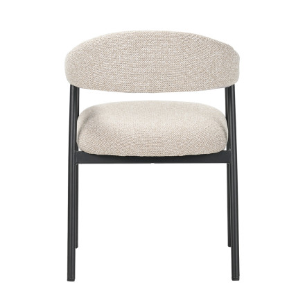Chaise repas Mathia beige structure noir Takasit - Le Dépôt Bailleul