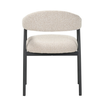 Chaise repas Mathia beige structure noir Takasit - Le Dépôt Bailleul