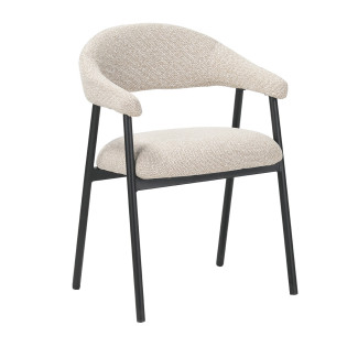 Chaise repas Mathia beige structure noir Takasit - Le Dépôt Bailleul
