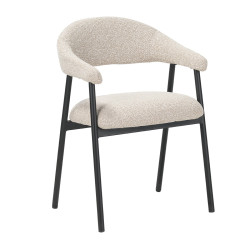 Chaise repas Mathia beige structure noir Takasit - Le Dépôt Bailleul