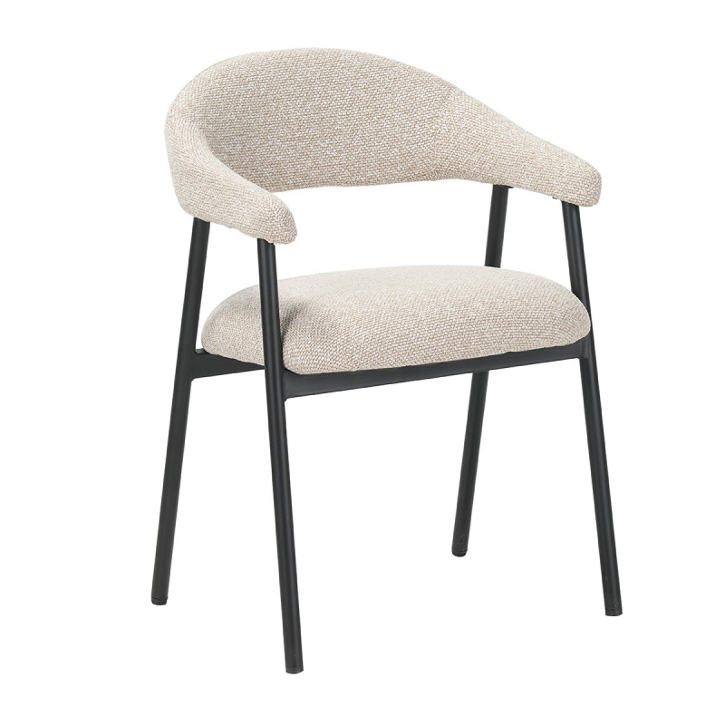 Chaise repas Mathia beige structure noir Takasit - Le Dépôt Bailleul