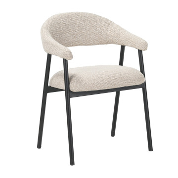 Chaise repas Mathia beige structure noir Takasit - Le Dépôt Bailleul