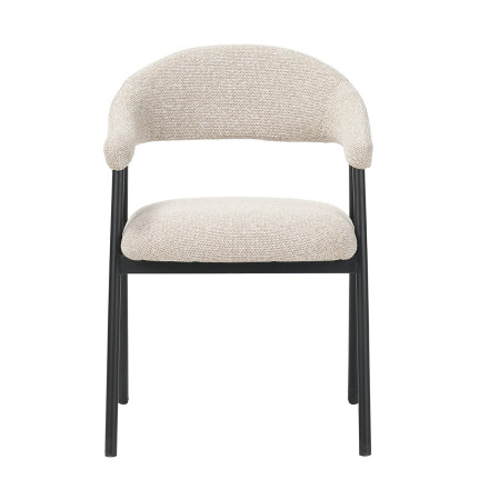 Chaise repas Mathia beige structure noir Takasit - Le Dépôt Bailleul