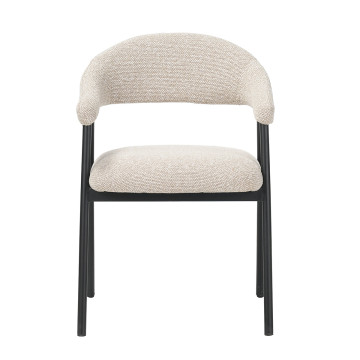 Chaise repas Mathia beige structure noir Takasit - Le Dépôt Bailleul