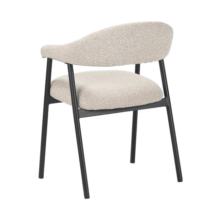 Chaise repas Mathia beige structure noir Takasit - Le Dépôt Bailleul