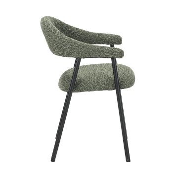 Chaise repas Mathia vert structure noir Takasit - Le Dépôt Bailleul