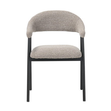 Chaise repas Mathia taupe structure noir Takasit - Le Dépôt Bailleul