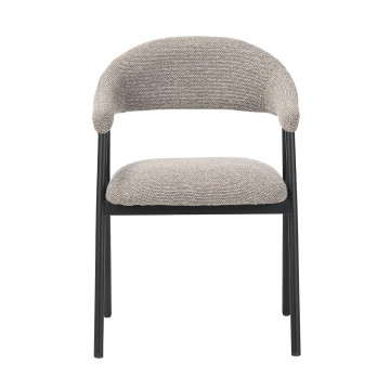 Chaise repas Mathia taupe structure noir Takasit - Le Dépôt Bailleul