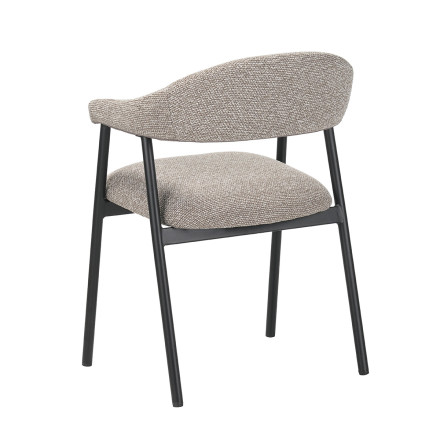 Chaise repas Mathia taupe structure noir Takasit - Le Dépôt Bailleul