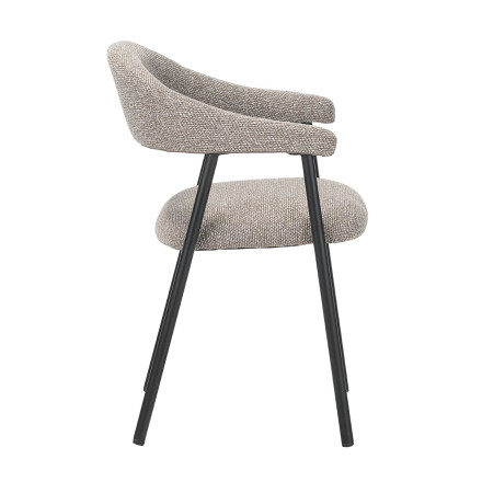 Chaise repas Mathia taupe structure noir Takasit - Le Dépôt Bailleul