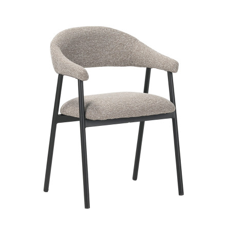 Chaise repas Mathia taupe structure noir Takasit - Le Dépôt Bailleul