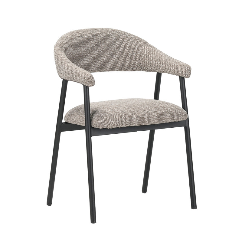 Chaise repas Mathia taupe structure noir Takasit - Le Dépôt Bailleul