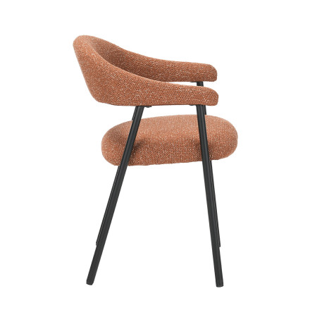 Chaise repas Mathia terracotta structure noir Takasit - Le Dépôt Bailleul