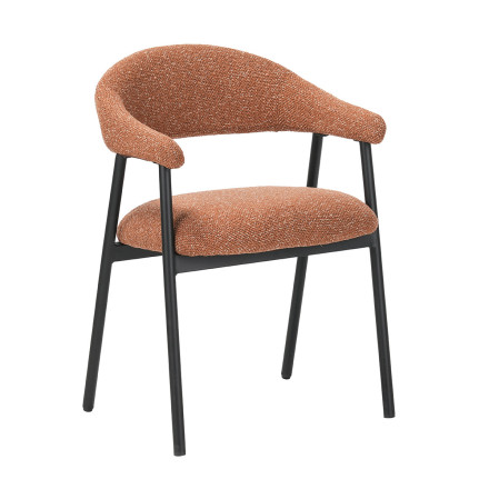 Chaise repas Mathia terracotta structure noir Takasit - Le Dépôt Bailleul