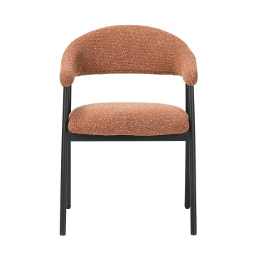 Chaise repas Mathia terracotta structure noir Takasit - Le Dépôt Bailleul