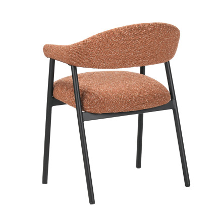 Chaise repas Mathia terracotta structure noir Takasit - Le Dépôt Bailleul