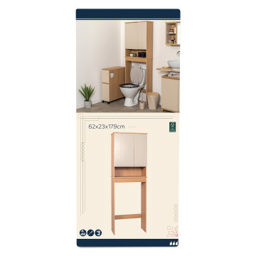 Meuble de dessus WC 2 portes 1 étagère Rivoli - Le Dépôt Bailleul