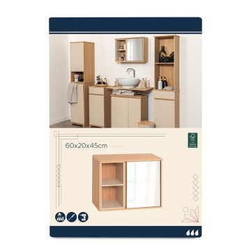 Meuble haut miroir + 2 niches Rivoli - Le Dépôt Bailleul