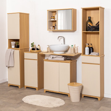 Meuble haut miroir + 2 niches Rivoli - Le Dépôt Bailleul