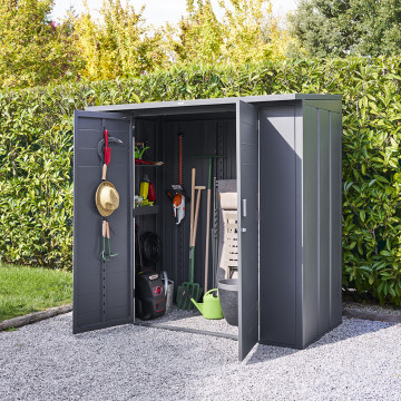 Abri de jardin 2,2m² Forgia acier graphite Hespéride - Le Dépôt Bailleul