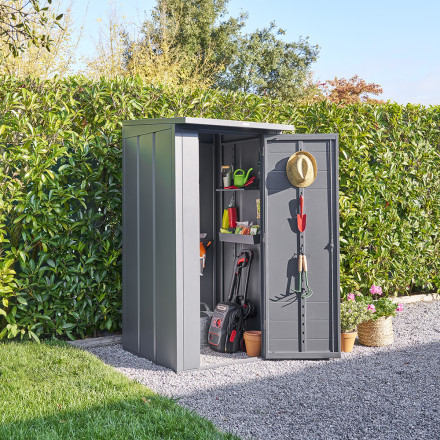 Abri de jardin 1,2m² Forgia acier graphite Hespéride - Le Dépôt Bailleul