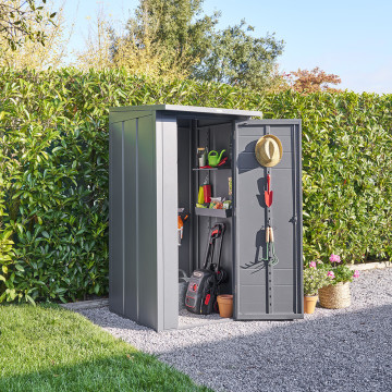 Abri de jardin 1,2m² Forgia acier graphite Hespéride - Le Dépôt Bailleul