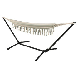 Hamac en toile avec support métal noir 300 cm - Le Dépôt Bailleul