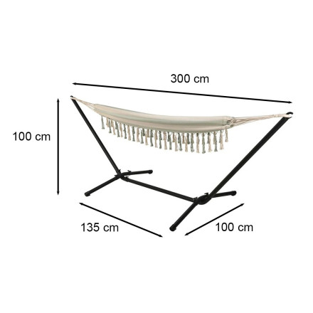Hamac en toile avec support métal noir 300 cm - Le Dépôt Bailleul
