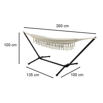 Hamac en toile avec support métal noir 300 cm - Le Dépôt Bailleul