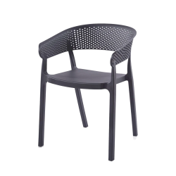 Chaise de jardin empilable PP gris anthracite Ambiance - Le Dépôt Bailleul