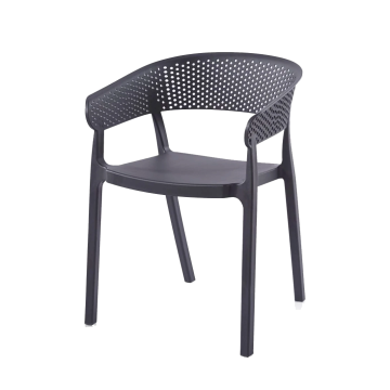 Chaise de jardin empilable PP gris anthracite Ambiance - Le Dépôt Bailleul