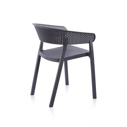 Chaise de jardin empilable PP gris anthracite Ambiance - Le Dépôt Bailleul