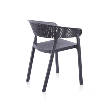 Chaise de jardin empilable PP gris anthracite Ambiance - Le Dépôt Bailleul