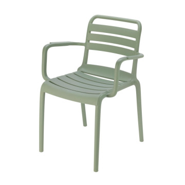 Chaise de jardin empilable PP accoudoirs vert Ambiance - Le Dépôt Bailleul
