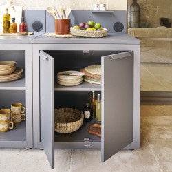 Elément de cuisine extérieure 2 portes métal Oxyana graphite Hespéride - Le Dépôt Bailleul