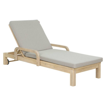 Lit piscine en acacia Papouasie avec coussin beige Hespéride - Le Dépôt Bailleul