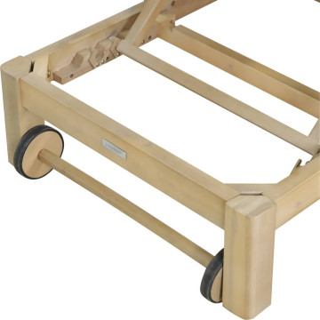 Lit piscine en acacia Papouasie avec coussin beige Hespéride - Le Dépôt Bailleul