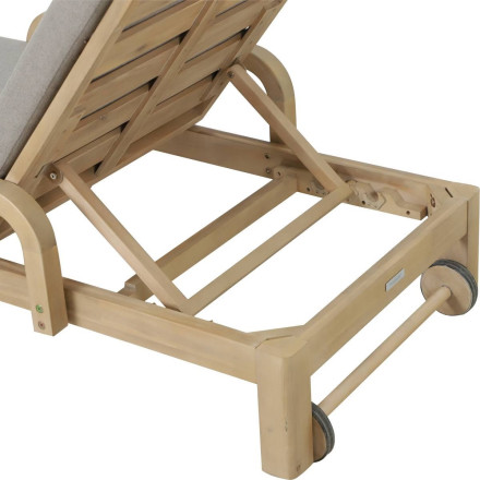 Lit piscine en acacia Papouasie avec coussin beige Hespéride - Le Dépôt Bailleul