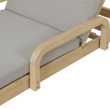 Lit piscine en acacia Papouasie avec coussin beige Hespéride - Le Dépôt Bailleul