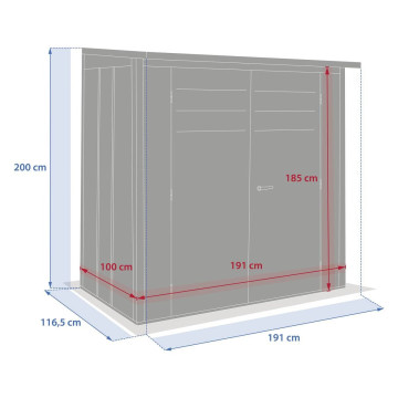 Abri de jardin 2,2m² Forgia acier graphite Hespéride - Le Dépôt Bailleul