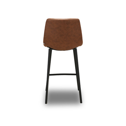 Tabouret de bar Eden marron PU pieds métal Takasit - Le Dépôt Bailleul