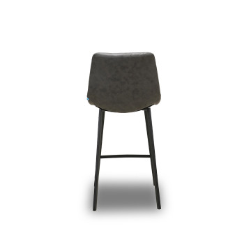 Tabouret de bar Eden gris PU pieds métal Takasit - Le Dépôt Bailleul