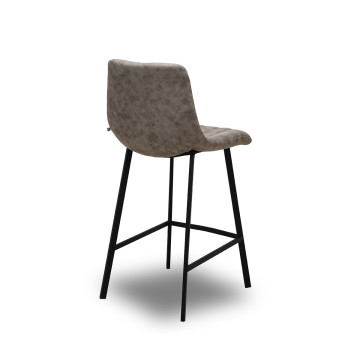 Tabouret de bar Eden beige PU pieds métal Takasit - Le Dépôt Bailleul