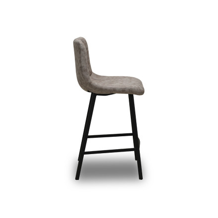 Tabouret de bar Eden beige PU pieds métal Takasit - Le Dépôt Bailleul
