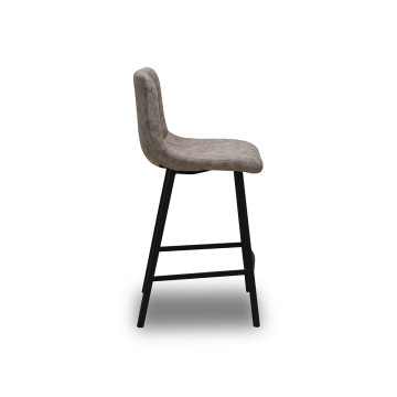 Tabouret de bar Eden beige PU pieds métal Takasit - Le Dépôt Bailleul