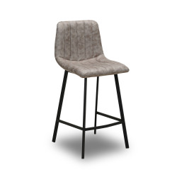 Tabouret de bar Eden beige PU pieds métal Takasit - Le Dépôt Bailleul