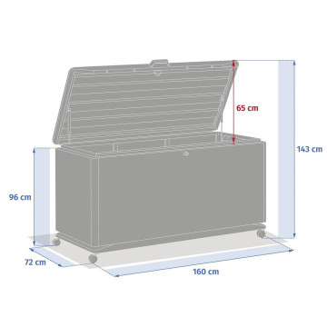 Coffre de rangement extérieur Alumia 920l graphite Hespéride - Le Dépôt Bailleul