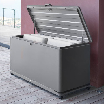 Coffre de rangement extérieur Alumia 920l graphite Hespéride - Le Dépôt Bailleul