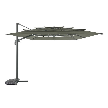 Parasol 4x3 m Melhia multi toiles oléfine vert laurier Hespéride - Le Dépôt Bailleul