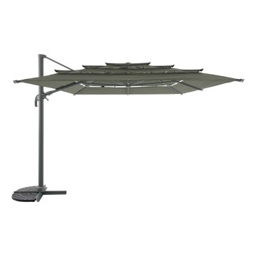Parasol 4x3 m Melhia multi toiles oléfine vert laurier Hespéride - Le Dépôt Bailleul